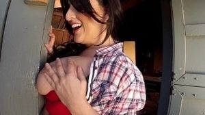 Busty farm girl Antonella Kahllo exposing her huge tits