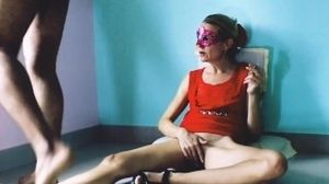 Smoking Blonde Slut Girls Drinks Her Cum From BBC
