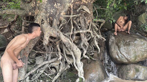 I detect an indigenous chick stroking on top of a gigantic giant stone, I therapy her so I can coax her to penetrate.