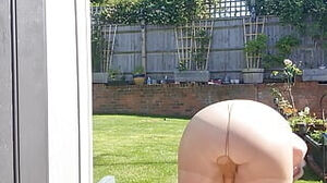 Nude tights dancing in the garden