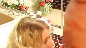 An harmless blondie babe Gets bare in the Jacuzzi and Gets wedged by the Neighbor