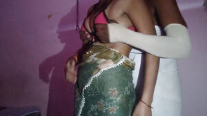 Desi aunty raised duppata her and gams and slapped,bhabhi said and plow firm