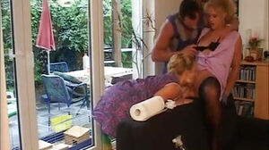 Awesome housewife and spouse shag in three way with sizzling buxom neighbor