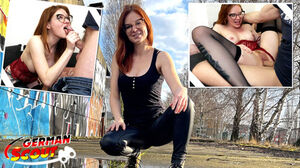 GERMAN SCOUT - Glasses Ginger Redheadh cougar Mona Einhorny very first Time porno at rock-hard audition