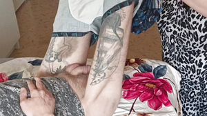 Step-mother intensively fellates manstick until I jizz