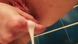 Showing My Lover's Thick Creampie To My Cuckold Husband