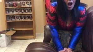 'Spidergirl Fucked Hard And Gets A Web Facial From Spiderman'