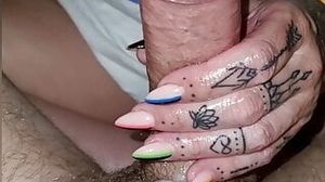 Bwc oily handjob by bbw British wife and dirty talk at end