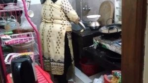 Gigantic baps Indian cougar Maid romped in the kitchen Cooking Time - INDIAN cockslut