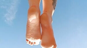 Clouds and handsome salty river feet of mistress Nick. Feet fetish