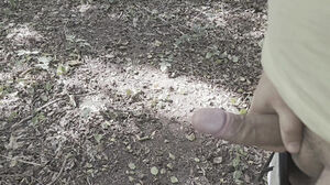 Jerkoff outdoor in the forest wathcing senior porn magasin trough a pile of used condoms utter with love jam.