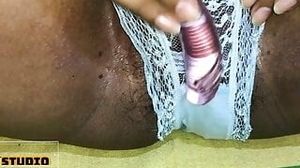 Sri Lankan Pregnant Wife Fuck with Glass Dragon Tail dildo