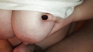 Bit tits housewife loves to suck cock and swallow cum
