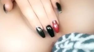 Long Acrylic Nails and Pretty Wet Pussy