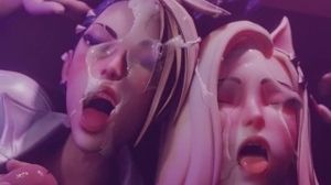 Akali & Ahri facial cumshot Makeover Animated by @bell_nsfw expressed by @HaruLunaVA on twitter