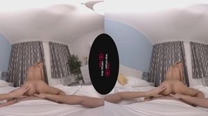 Gorgeous blonde babe VR spellbinding porn scene