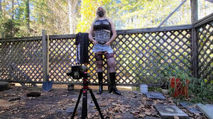Crossdresser Jon Scarecrow behind the scenes photoshoot