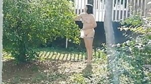 My wifey urinate nude in front yard and hand-job me
