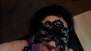 Submissive slave wife slut deeptroating my dick, sucking balls and take facial on her whore face