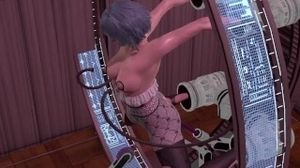 Blue Haired Slut pleasures herself for the camera