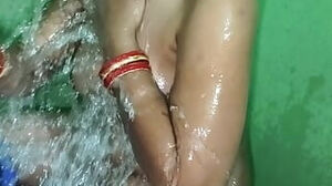 Indian Desi wifey bathing