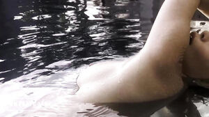 SWIMMING pool photoshoot with nasty naked Croatian model in AUSTRALIA