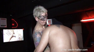 Total bod inked cougar Cleo in an adult theater in Offenbach (germany)
