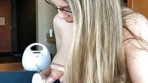 Breast Milk Pumping my Huge Tits