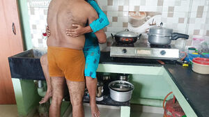 Mansion maid plumbing in kitchen spank