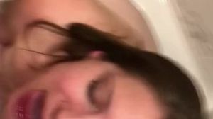 'Slutty wifey drinks My super hot pee and Plays With Her cock-squeezing Pussy'