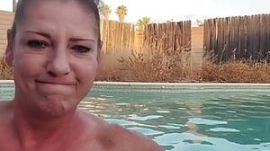 Is bare cougar Smoking in Swimming Pool