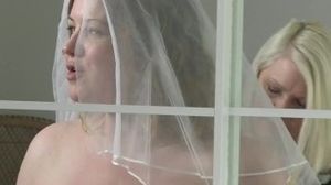 'OldNanny mature bride seduced at the wedding fitting'
