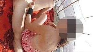 Flashing my cock in front of a boys in public nudist beach while my wife masturbates me - very risky with people near P1