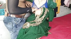 Fabulous sexy bhabhi in green saree