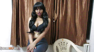 Real Indian cougar muddy Taking Striptease