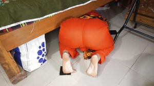 Stepmother got stuck under the couch while she was at work, so I romped her doggie.
