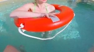 Jaw-dropping ginger-haired mature RedXXX poolside oral