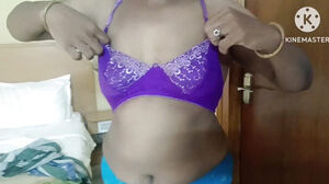Indian Telugu molten wifey bathing