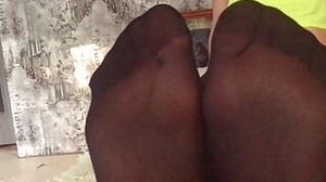 Cum On Pantyhose Feet After Nice Feet Tickling