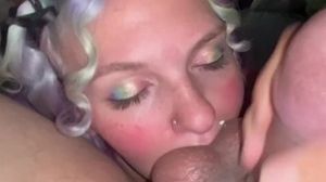 Cumslut Milf Lyra gets a full load after taking care of her daddy