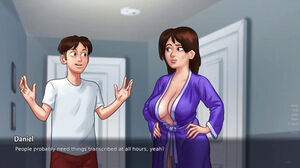 Summertime Saga - sista witnesses as a massive manstick ejaculates on stepmom's face
