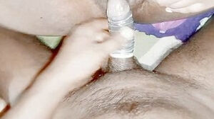 Indian red-hot dame firm pulverizing her dude acquaintance labia and ass pulverizing.