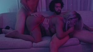 Black lustful MILF Breyanna threesome sex