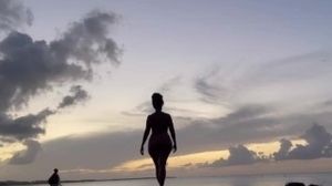 Big Booty Latina Walking Away in her Swimsuit