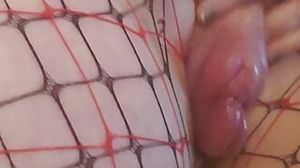 Full Wet Pussy Amateur Standing O Mistress Gina Fishnets