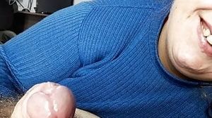 POV My BBW wife sucks my dick until I fill her mouth