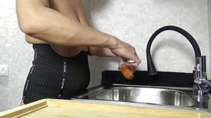 Stroking with a Carrot and nutting macro shot