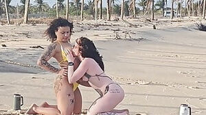 ﻿2 girly-girl femmes frolicking ON THE BEACH GOT PICKED UP BY A TOURIST AND HAD THEIR bums humped