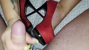 His cock wants to cum on my high-heeled shoes