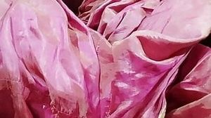 Dick head rub with pink shaded satin silky salwar of neighbour bhabhi (46)